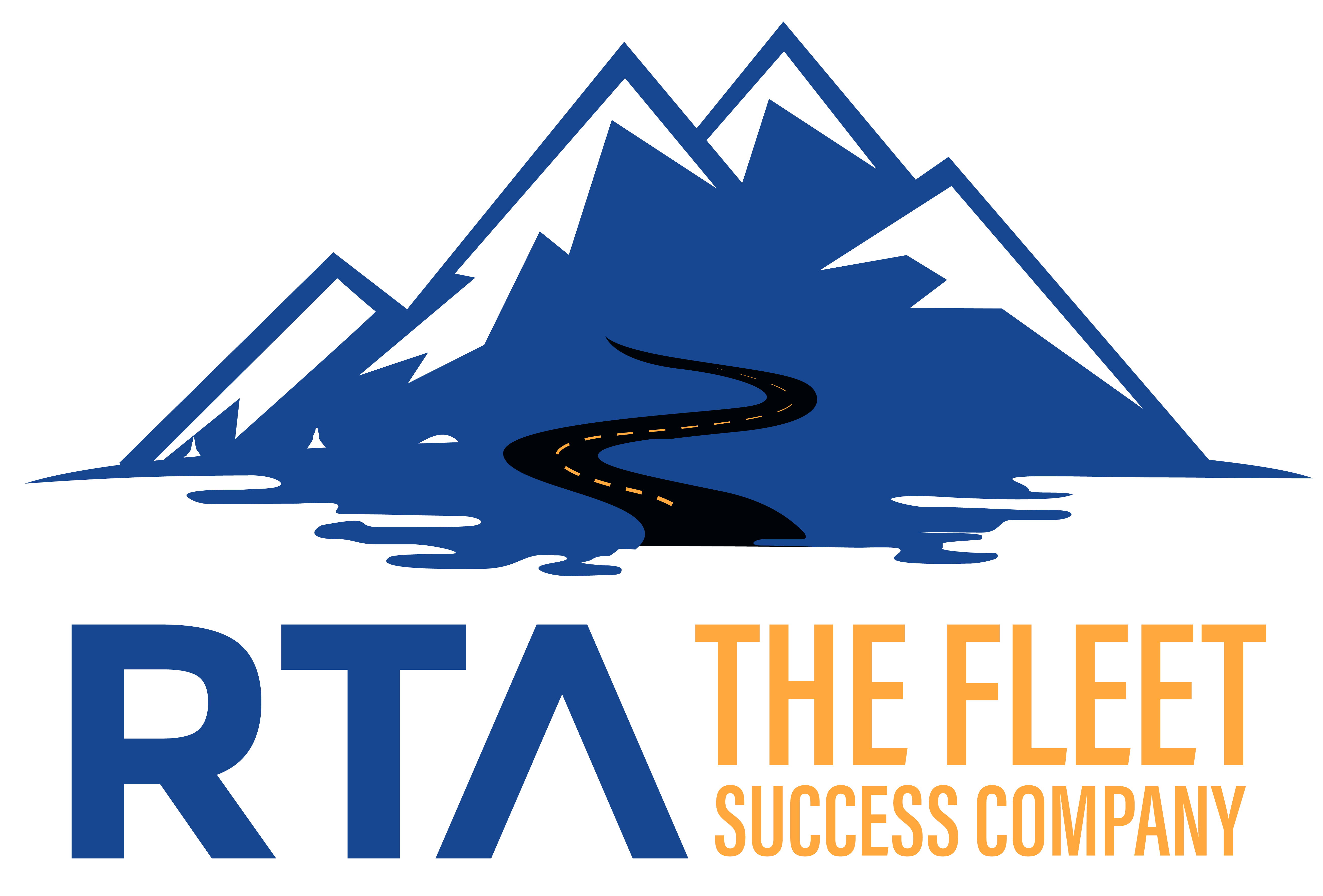A four peaked mountain range with a winding road above the words "RTA the Fleet Success Company" 